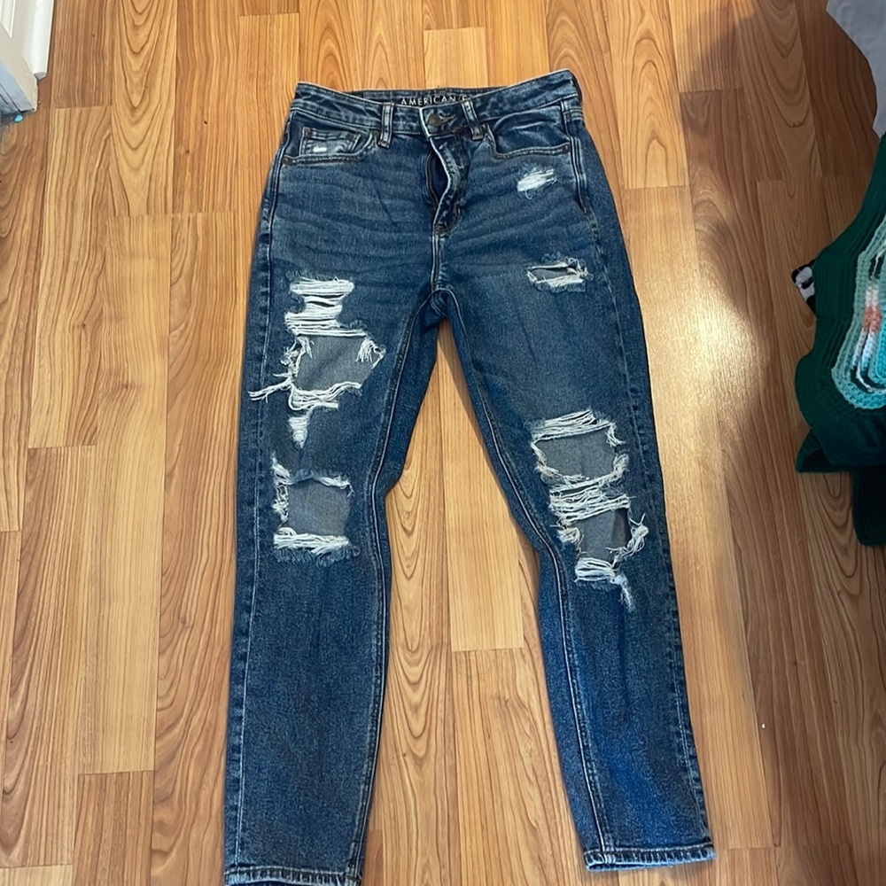 American Eagle Ripped Mom Jeans